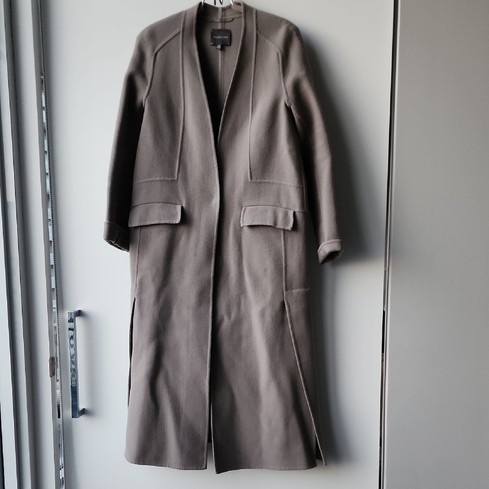 Mary Ling Wool Blend Elegant Fitted Full Length Coat